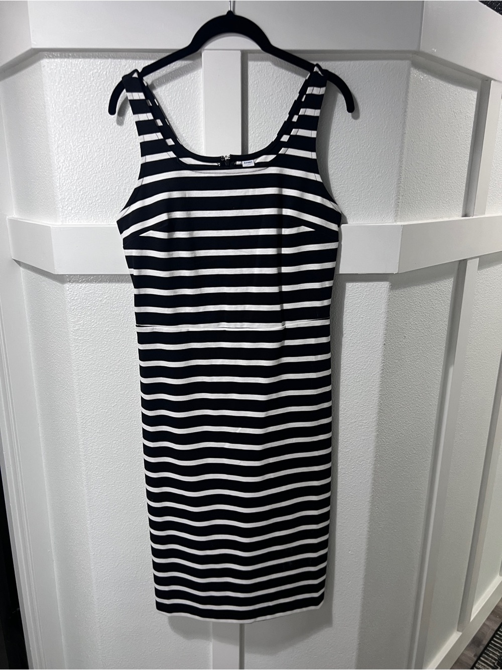 Old Navy Black and White Striped Tank Dress